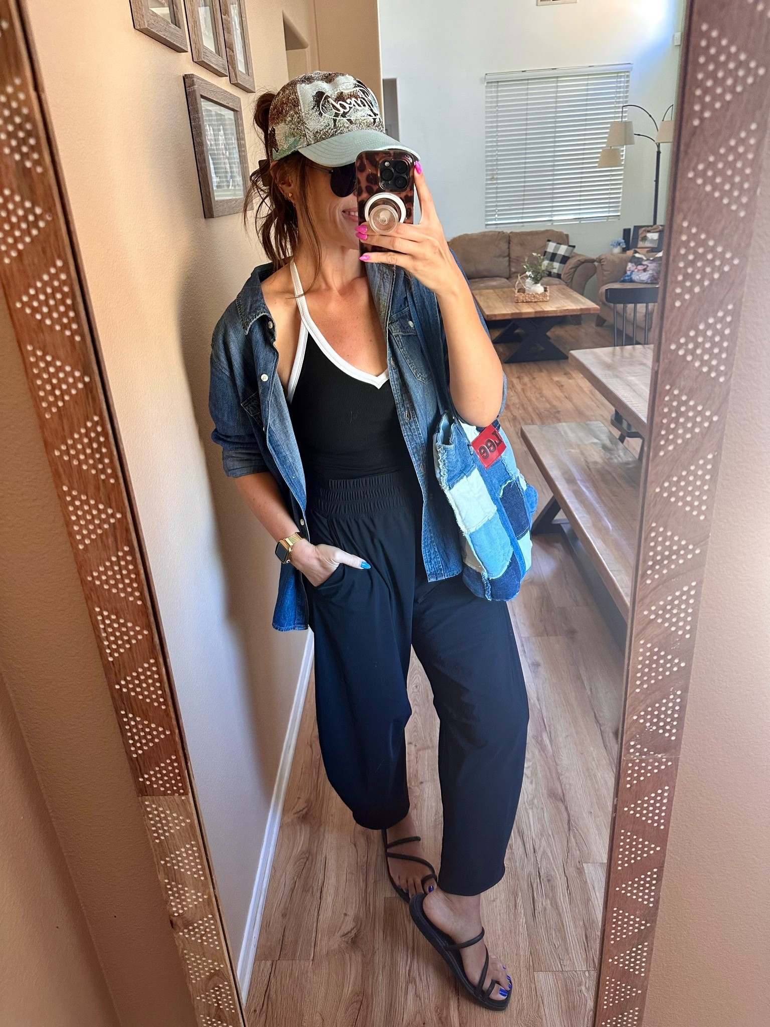 Sports mom OOTD! Linked to everything I could, my denim long sleeve button up top is really old from target, so I linked to some similar options for you 🤗.

#LTKootd #LTKmomlife #LTKTravel