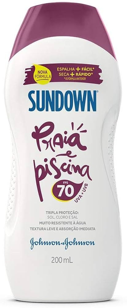 Sundown Protetor Solar Corpo e Rosto Praia e Piscina FPS 70, 200ml | Amazon (BR)