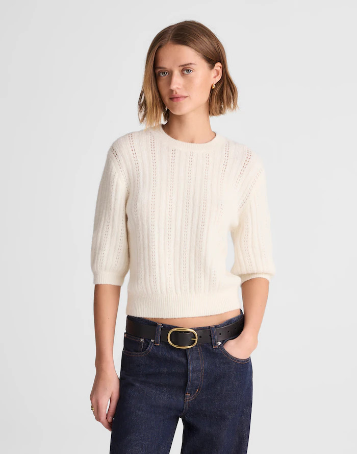 CloudSoft Short-Sleeve Sweater Tee | Madewell