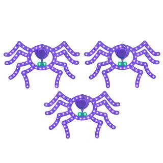 10 in. Halloween Classics Twinkling LED Spiders 3-Pack H25 | The Home Depot