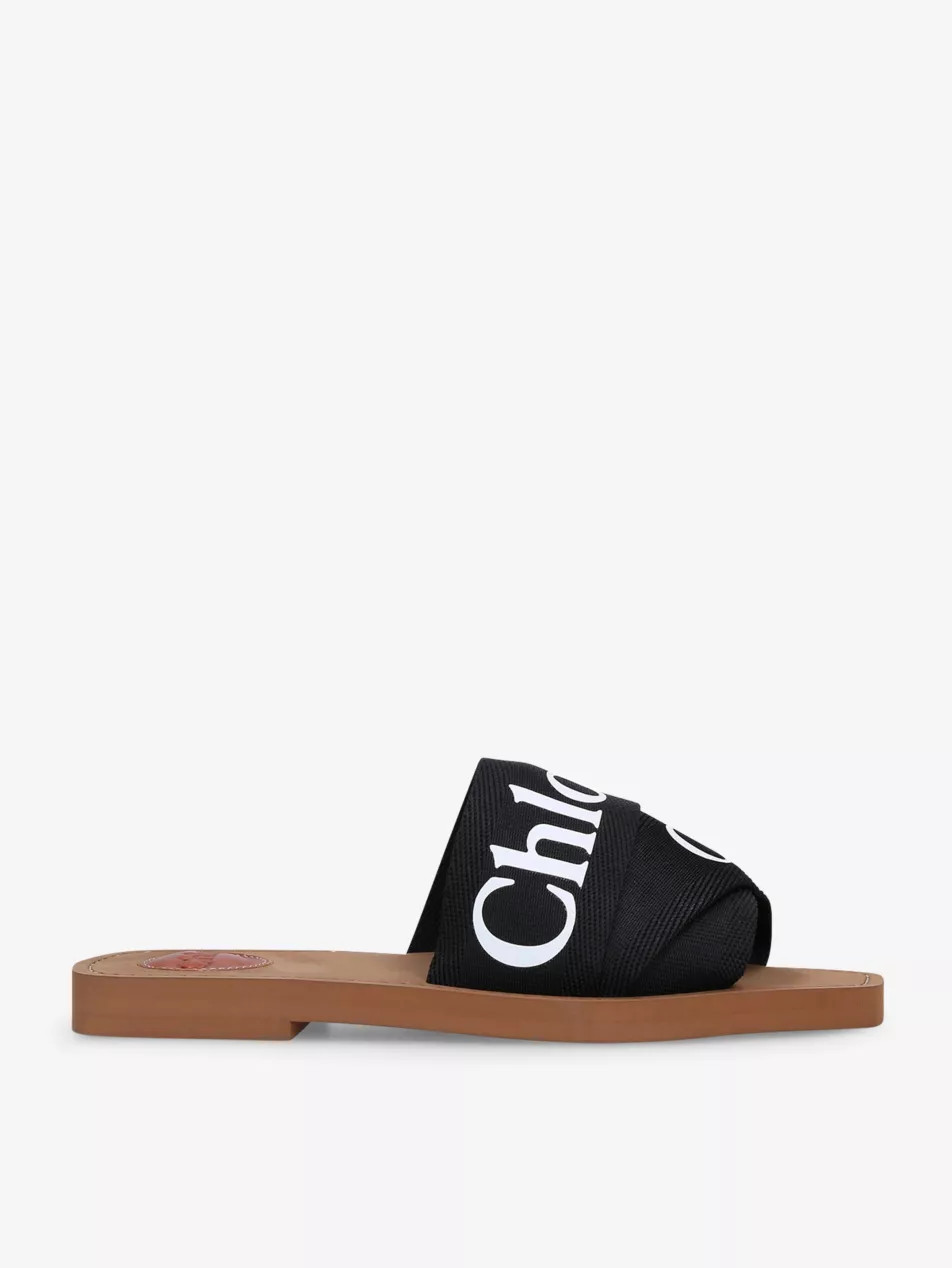 Woody logo-print canvas sandals | Selfridges