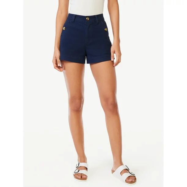 Free Assembly Women's High Rise Sailor Shorts | Walmart (US)