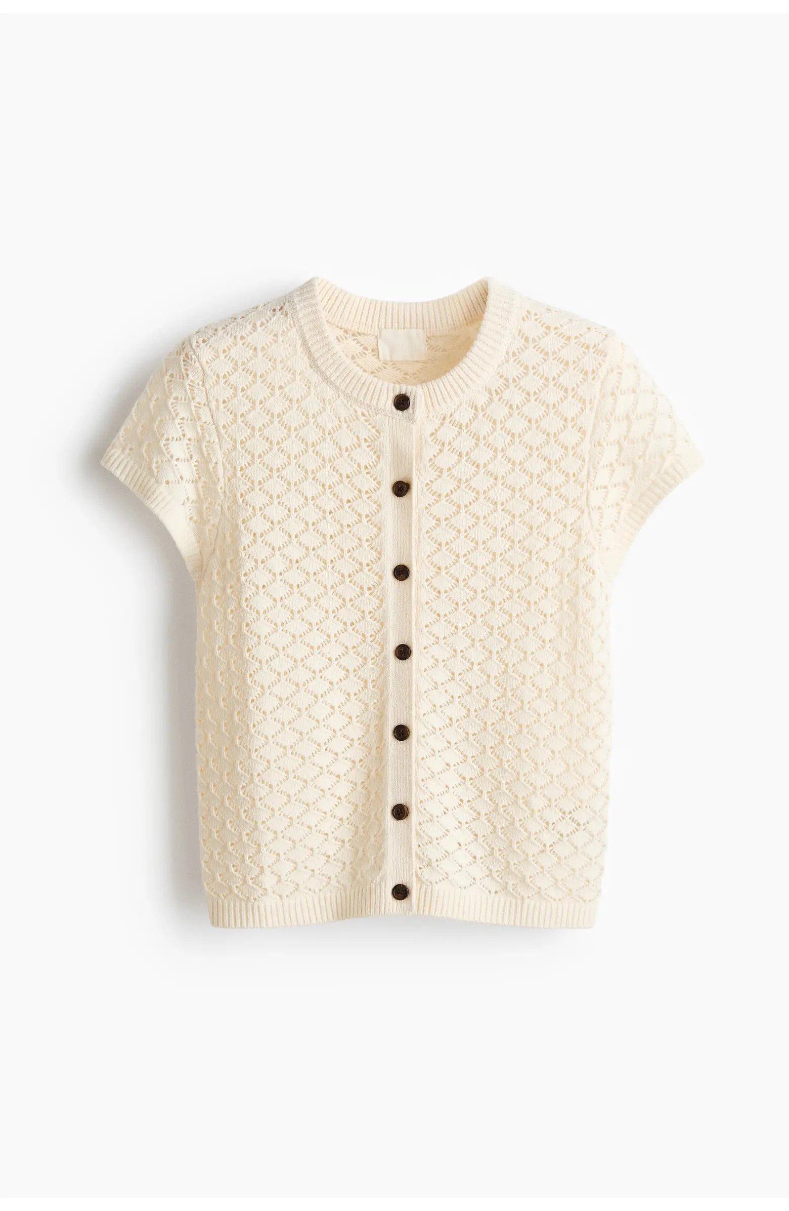 H&M Cap-sleeved pointelle-knit cardigan | Nordstrom | Nordstrom