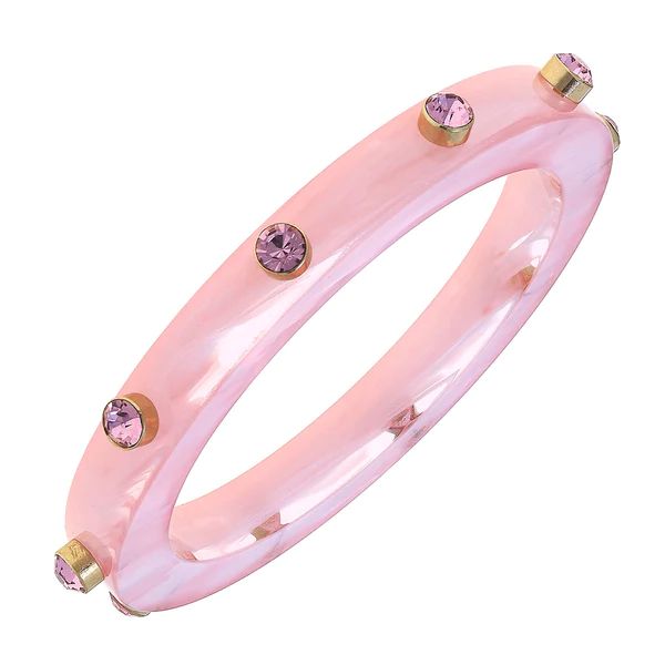 Renee Resin and Rhinestone Bangle in Pink | CANVAS