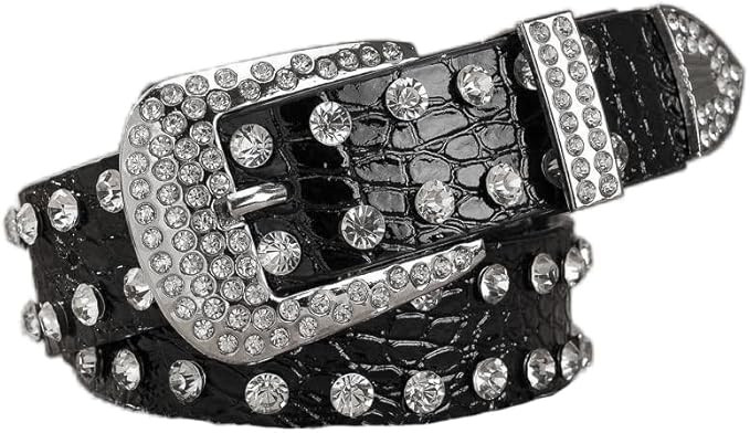 Western-Rhinestone-Belts for Womens/Mens Sparkly-Bling-Belt Cowgirl-Cowboy-Country Belts for Unis... | Amazon (US)