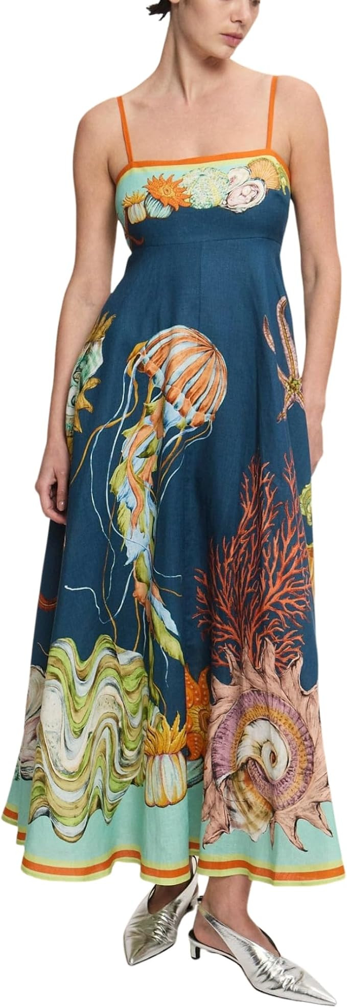 TOOPYNOI Women's Summer Spaghetti Strap Boho Sundress 2025 Square Neck Smocked Casual Flowy Swing... | Amazon (US)