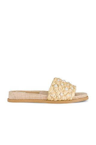 Dolce Vita Grazie Pearls Slide in Light Natural Raffia from Revolve.com | Revolve Clothing (Global)