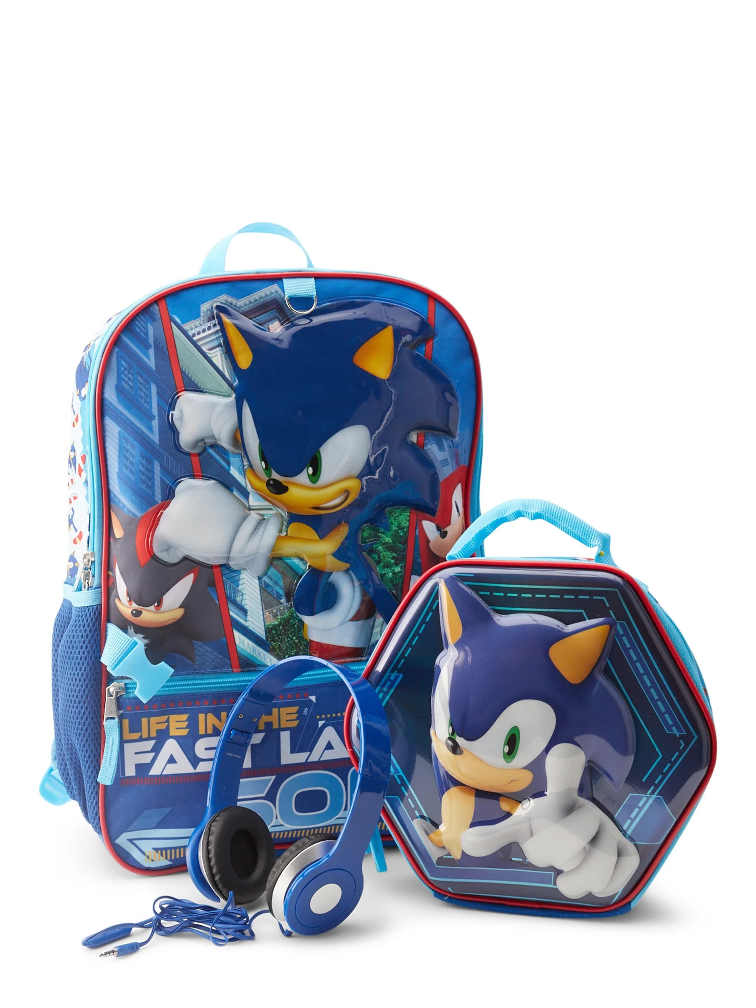 Sega Sonic The Hedgehog Alliance Boys 17" 3-Piece Backpack Set with Lunch Bag Blue | Walmart (US)