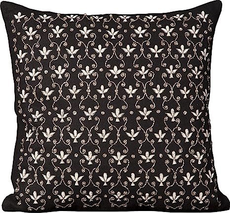 Nourison Mina Victory Mina Victory W8919 Black Decorative Pillow, 20" X 20" | Amazon (US)