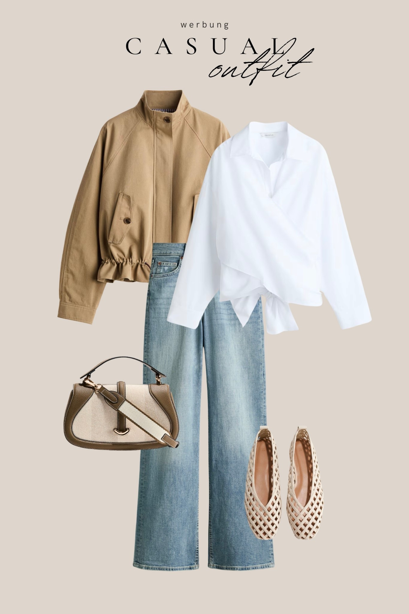 Casual Frühlings Outfit von H&M mit der Wide High Waist Jeans und Bluse zum Binden.

#LTKdeutschland #LTKjeans #LTKspring