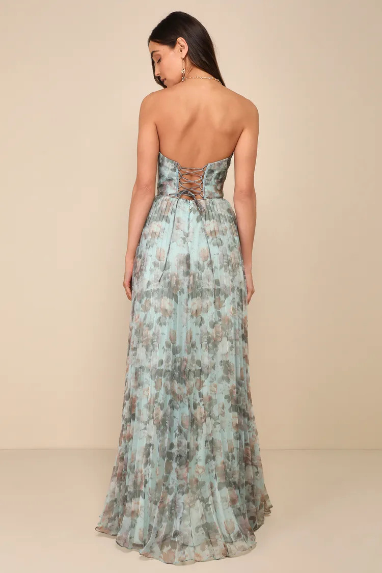 Most Beautiful Day Sage Multi Floral Print Organza Maxi Dress | Lulus
