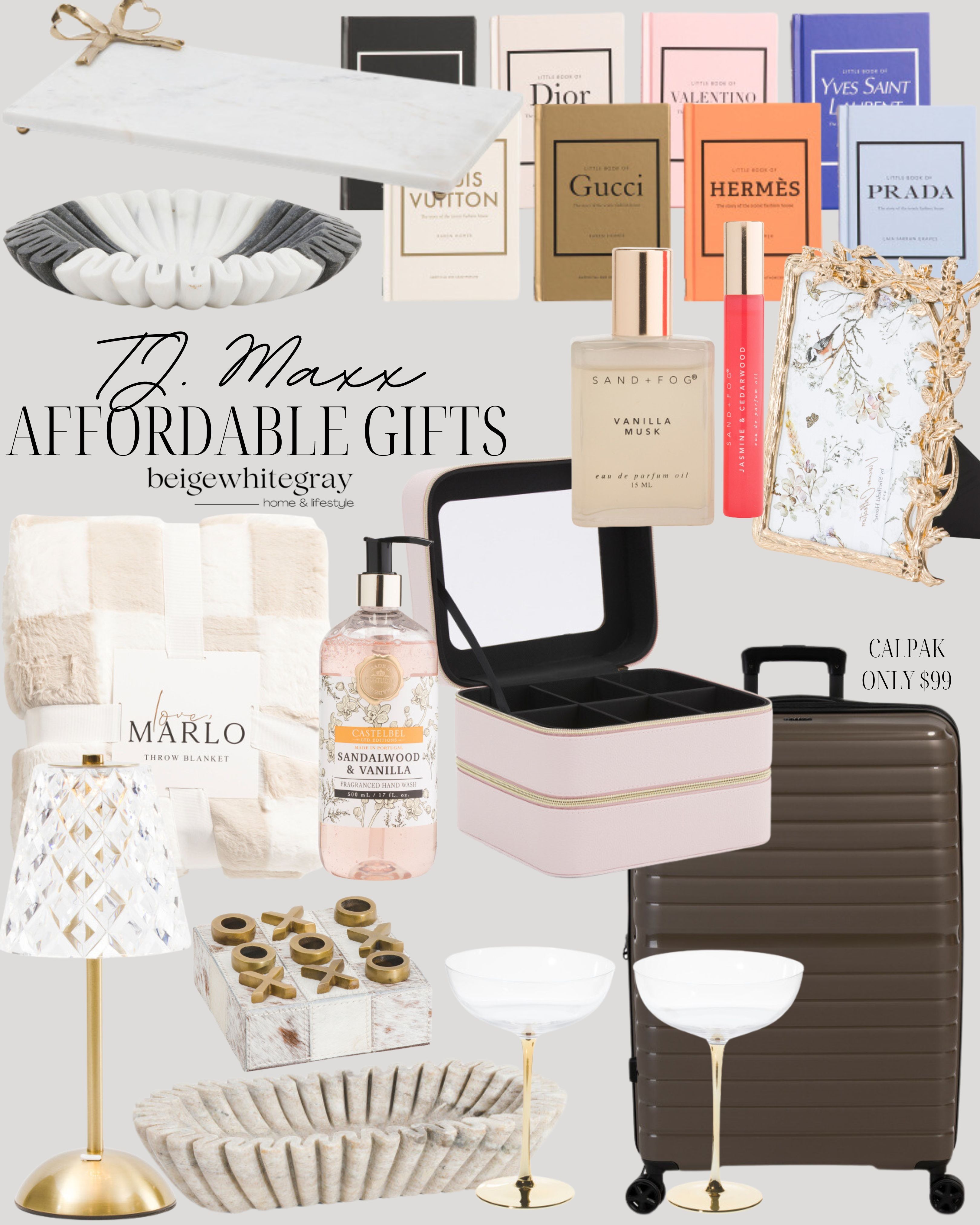 Affordable Gift Ideas from TJ. Maxx!
Holiday Gifts / TJ.Maxx Home / Home Decor Gifts / Decorative Trays / Decorative Books / Luggage Gifts / Throw Blankets / Decorative Bowls / Marble Bowls / Aesthetic Gifts / Luggage Sets / Makeup Bags / Gifts for Her / Gifts for Home / Travel Gifts /  

 

#LTKGiftGuide #LTKHoliday #LTKHome
