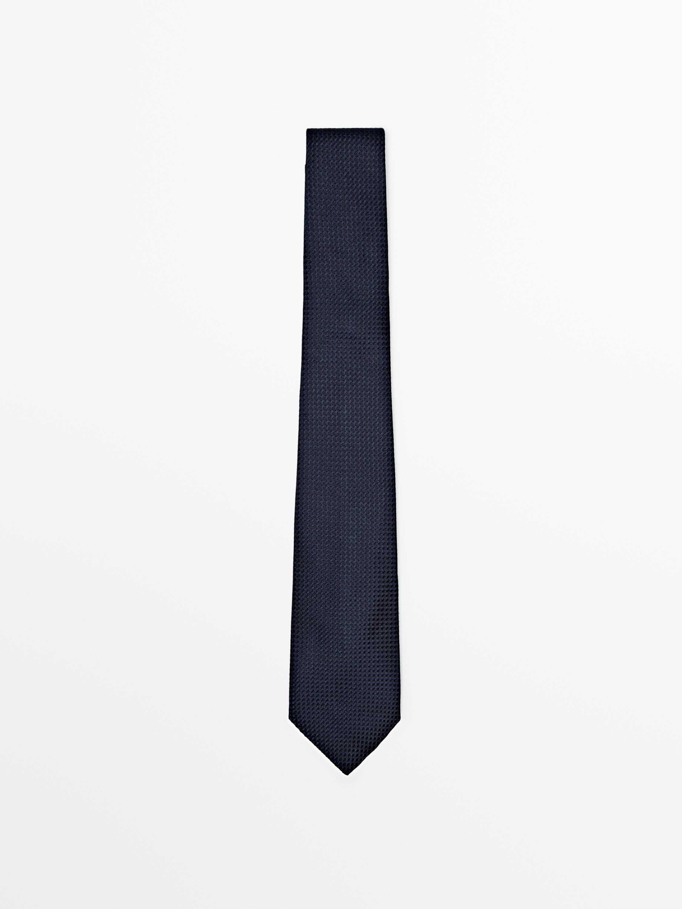100% silk textured tie | Massimo Dutti US