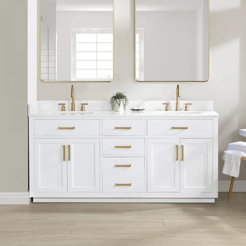 Colleyville 72'' Double Bathroom Vanity with Cultured Marble Top | Wayfair North America