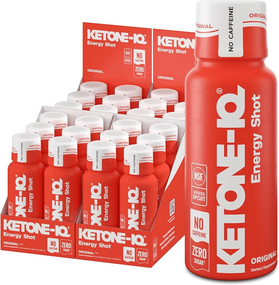 Ketone-IQ No Caffeine Exogenous Ketones Energy Shots - 24 Pack of Caffeine Free Energy Drinks wit... | Amazon (US)