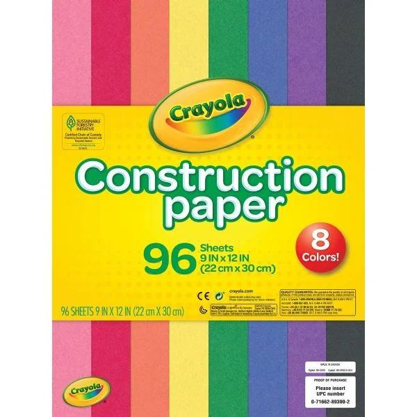 Crayola 96 Count Construction Paper Great for Crafting Projects | Walmart (US)