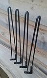 Set of 4 Black Powder Coated 29 Inch Steel Hairpin Legs | Amazon (US)
