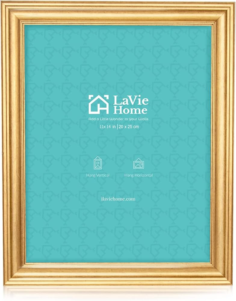 LaVie Home 11x14 Picture Frames (1 Pack, Gold) Photo Frame for Wall Mount Display | Amazon (US)