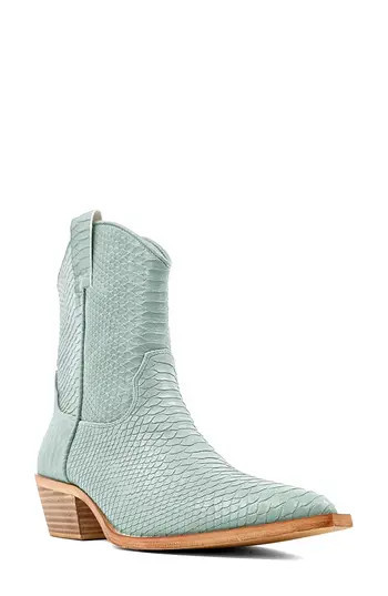 SHUSHOP Zouzou Western Boot in Mint Snake at Nordstrom Rack, Size 7.5 | Nordstrom Rack