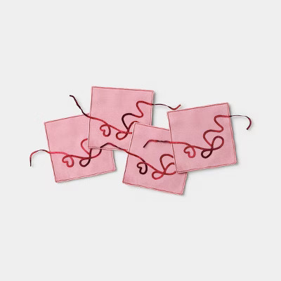 4pk Bow Cocktail Napkins Pink - Threshold™ | Target