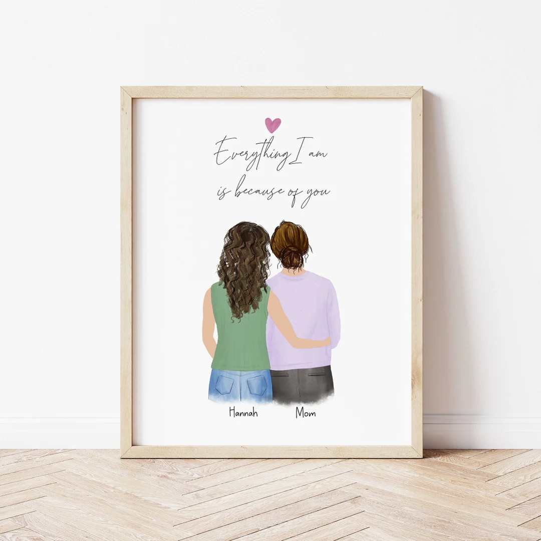 Personalized Framed Wall Art Mother and Daughter Mother's - Etsy | Etsy (US)