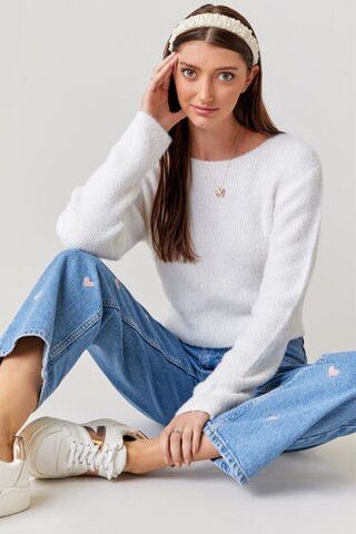 Luz Fuzzy Pullover Sweater  - francesca's | Francesca's