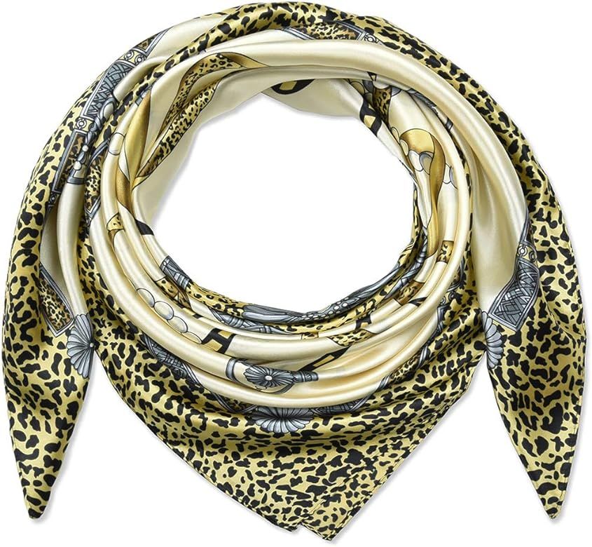 35" Large Women's Satin Square Silk Feeling Hair Scarf Wrap Headscarf | Amazon (US)