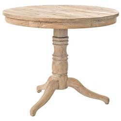 Delon French White Wash Reclaimed Pine Bistro Table | Kathy Kuo Home