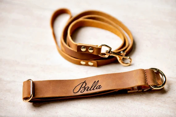 Personalized Distressed Leather Dog Collar With Metal Buckle | Etsy | Etsy (US)