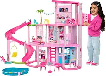 Barbie DreamHouse Doll House with 75+ Pieces Including Furniture & 3-Story Pool Slide, Pet Elevat... | Amazon (US)
