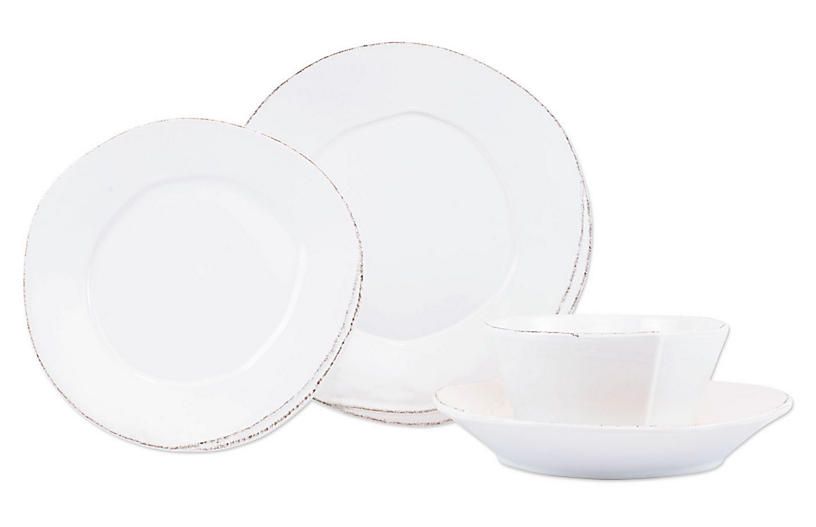 S/4 Lastra Place Setting, White | One Kings Lane