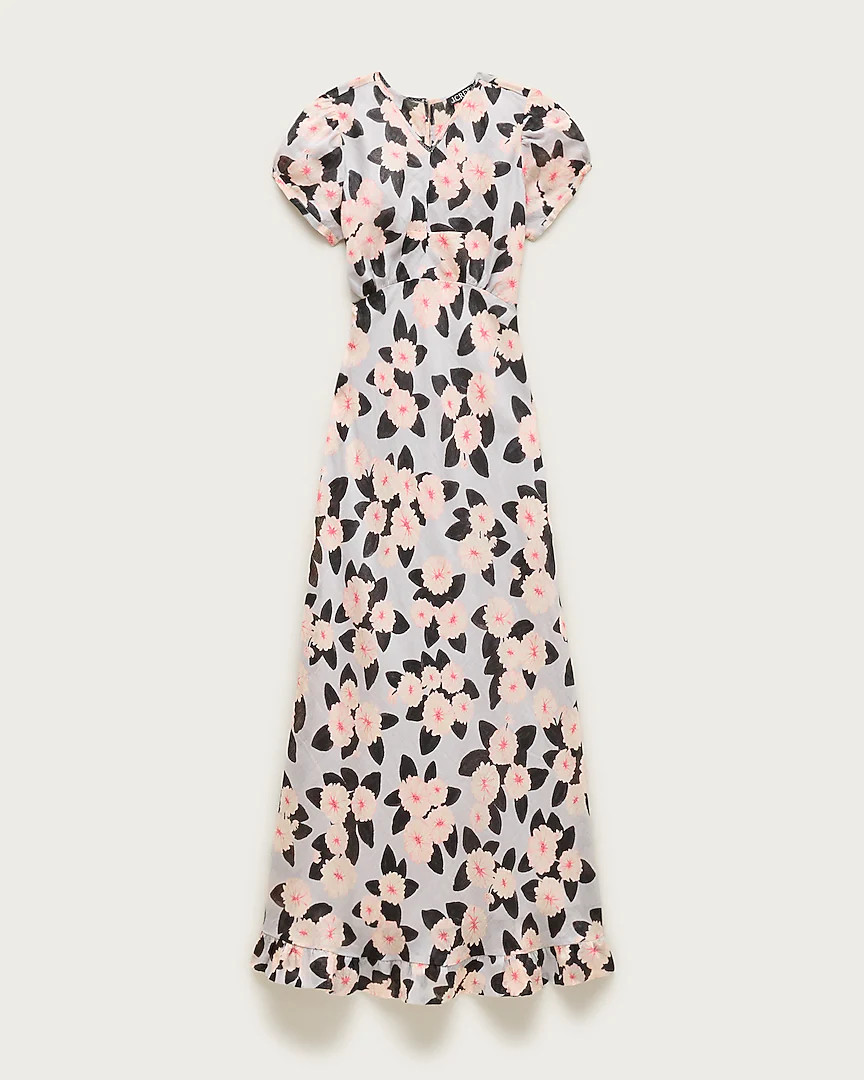 Tall ruffle-hem midi dress in poppy print | J. Crew US