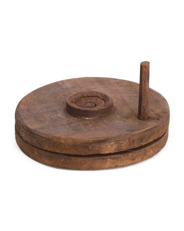 Decorative Reclaimed Wood Spice Grinder With Lid | TJ Maxx