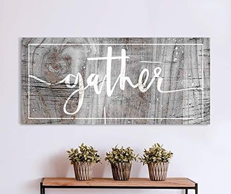 Sense Of Art | Gather Quote | Pantry Sign | Pictures for Living Room | Dining Room Wall Decor | F... | Amazon (US)