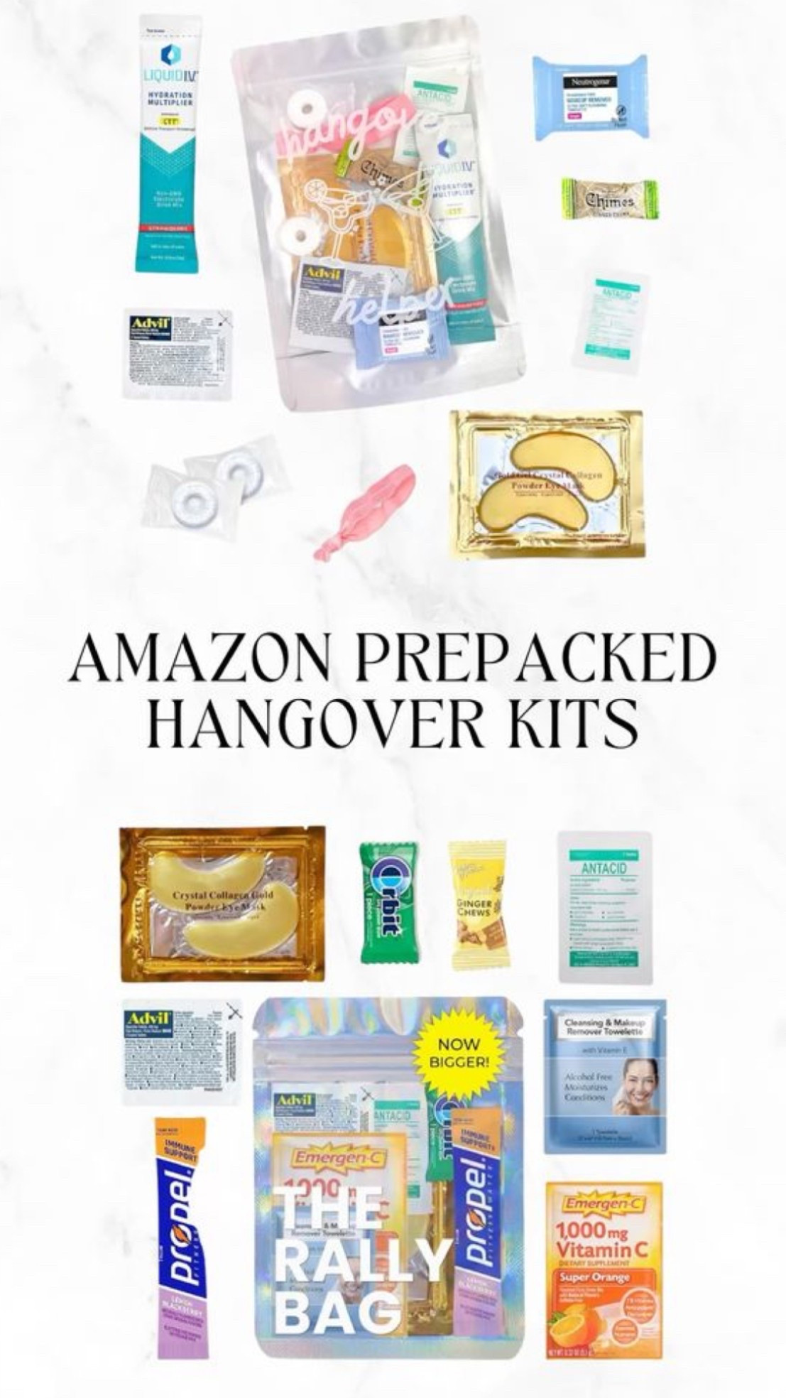 Keep your girls weekend going strong with these Amazon hangover kits—perfect for every bachelorette party! Packed with Advil, electrolytes, mints, and more to help your crew recover in style. Shop the essentials now! #BacheloretteParty #HangoverKit #GirlsWeekend #AmazonFinds

#LTKTravel #LTKParties #LTKWedding