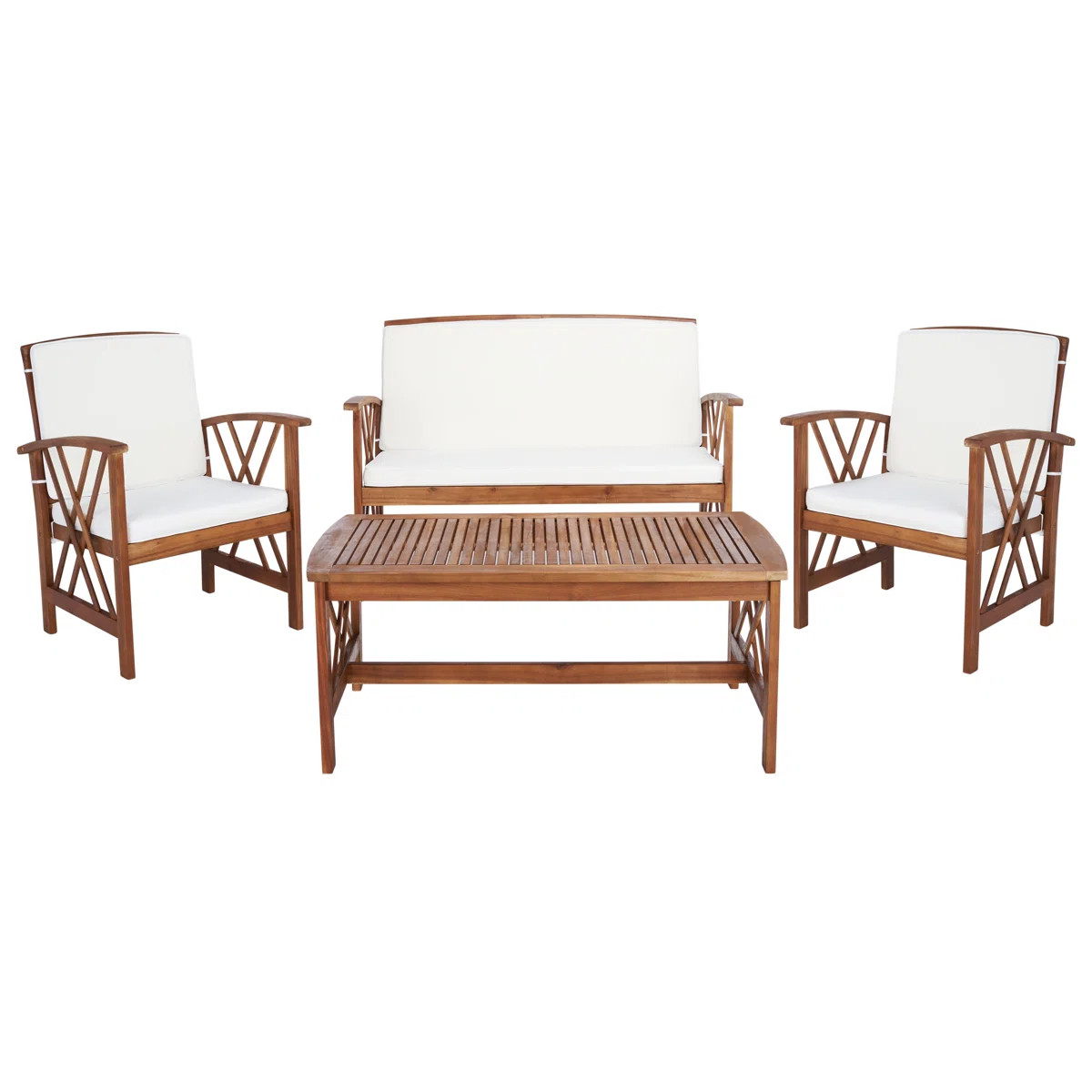 Calhoun Acacia 4 - Person Patio Conversation Set with Cushions | Wayfair North America