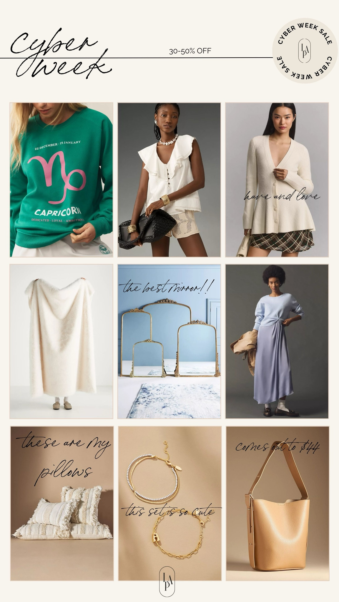 30-50% off 

#LTKSaleAlert #LTKCyberWeek