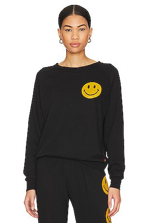 Heart Embroidery Crew Sweatshirt in Charcoal | Revolve Clothing (Global)
