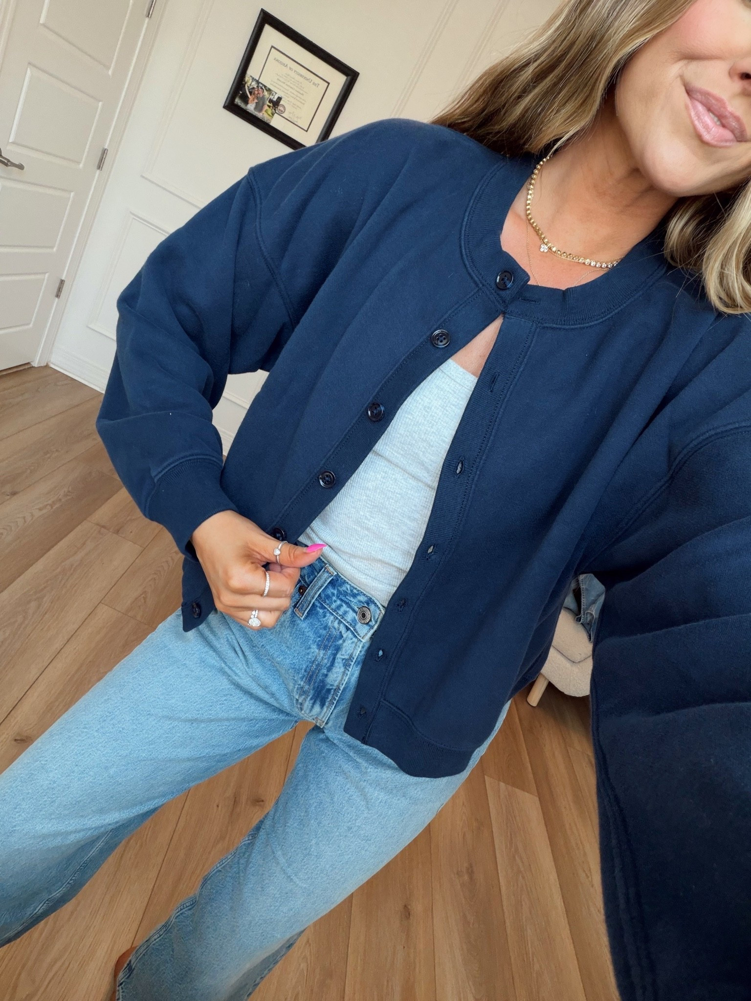 Cutest cardigan! Wearing a medium