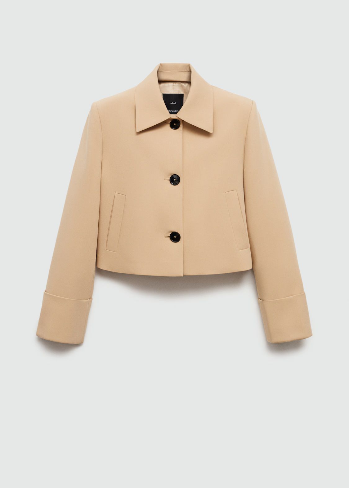 Jacket structure buttons - Woman | MANGO United Kingdom | MANGO (UK)