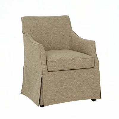 Upholstered Skirted Arm Chair with Hidden Casters | Wayfair North America