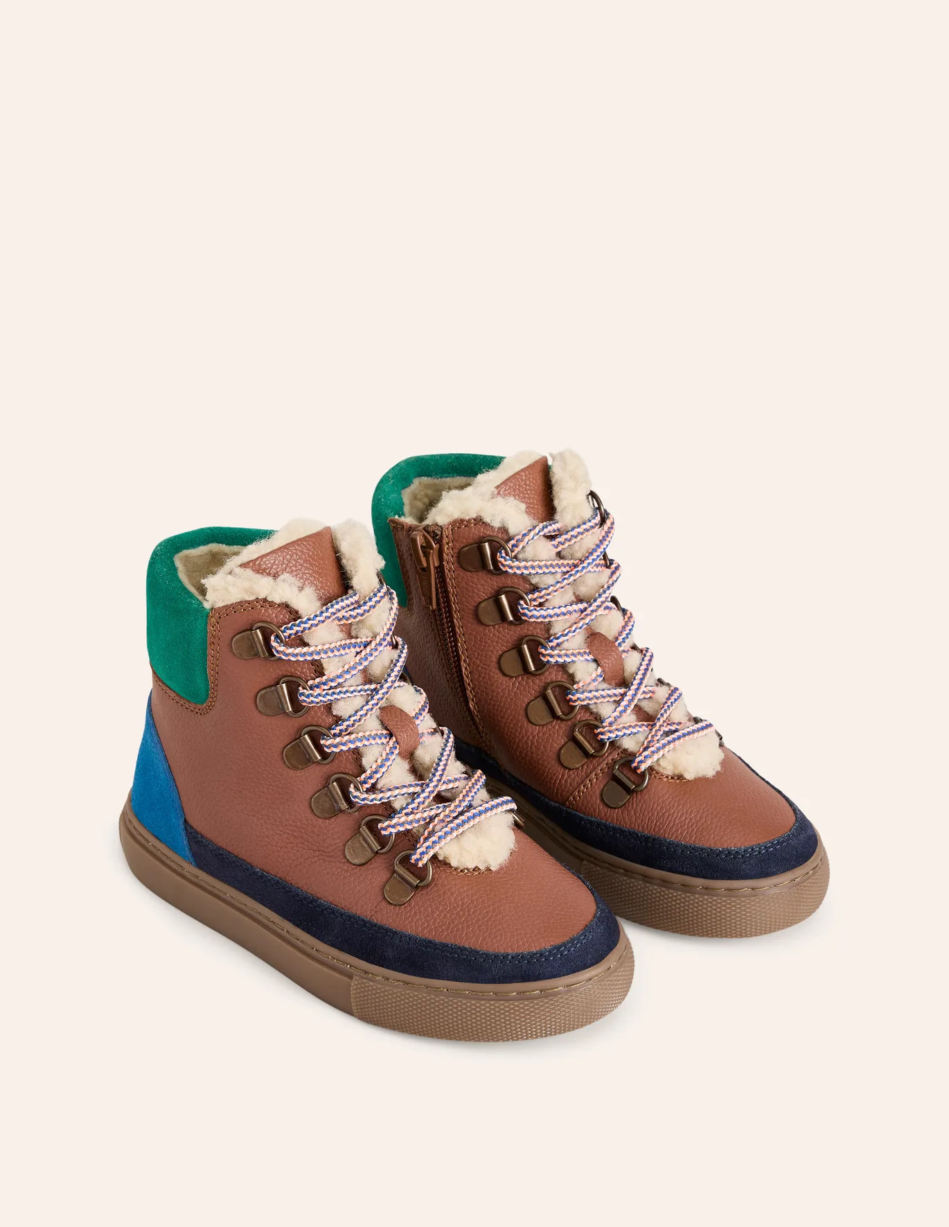 Cosy Leather Lace Up Boots | Boden (US)