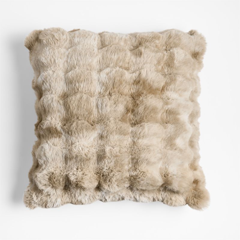 Textured Faux Fur Sierra Tan 20"x20" Throw Pillow Cover + Reviews | Crate & Barrel | Crate & Barrel