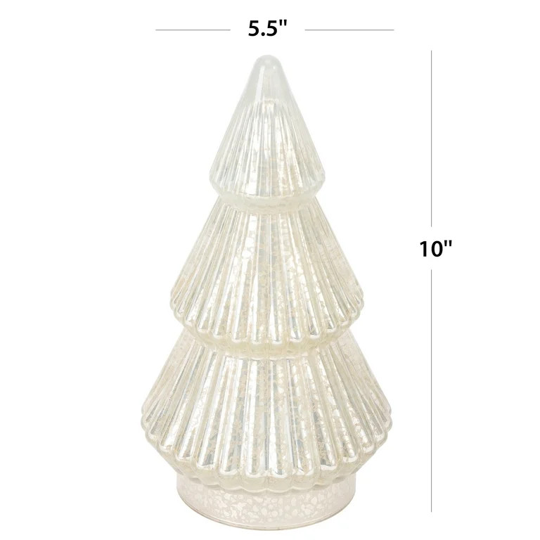 Better Homes & Gardens 10‘’  Decorative Tabletop Christmas Tree in Mercury Ribbed White Glass... | Walmart (US)