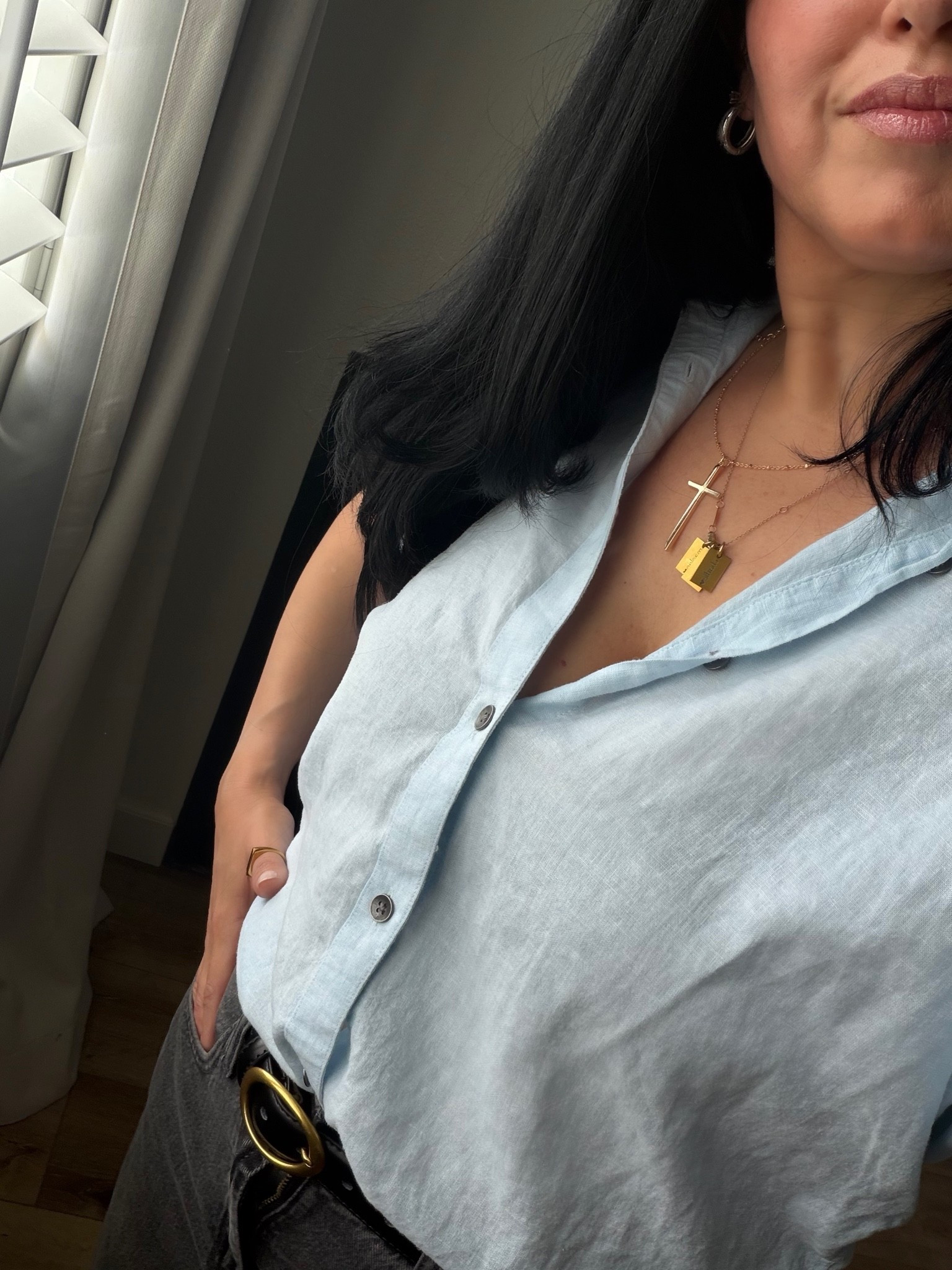 Blue & blue outfit close up

#LTKootd #LTKmomlife #LTKgrwm