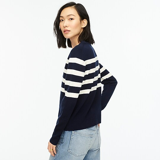 Relaxed-fit crewneck sweater in stripe | J. Crew US