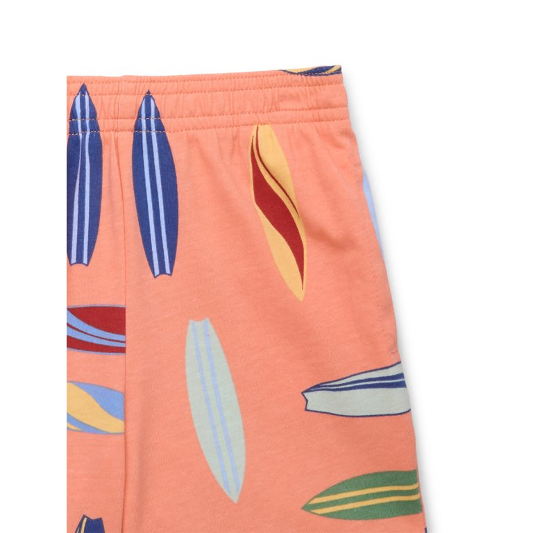 Wonder Nation Toddler Boy Printed Jersey Tee and Shorts Set, 2-Piece, Sizes 12M-5T | Walmart (US)