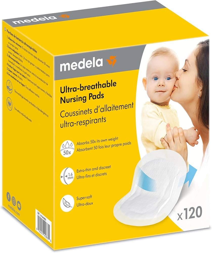 Medela Ultra-Breathable Disposable Nursing Pads 120 Count, New and Improved, Highly Absorbent, Br... | Amazon (US)