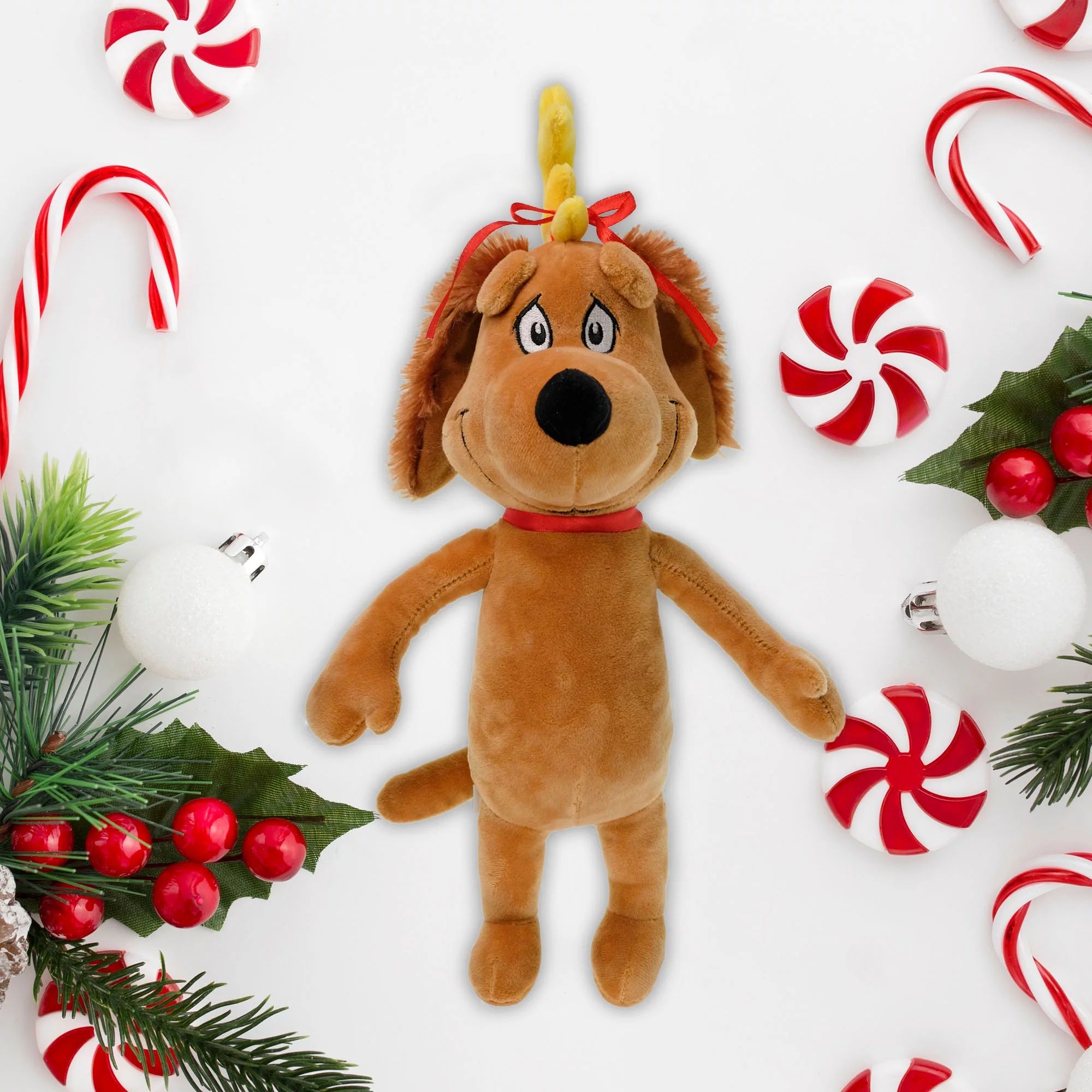 Dr Seuss' The Grinch Who Stole Christmas, Max With Reindeer Antlers Plush, 13 inches Tall | Walmart (US)