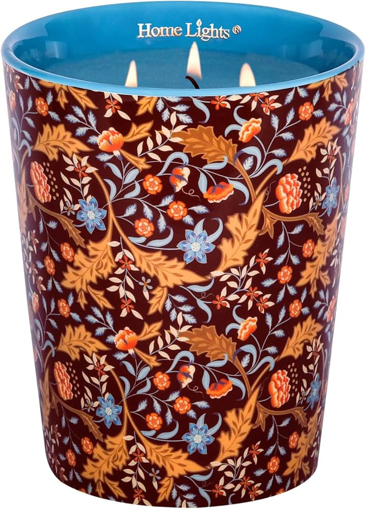 HomeLights Scented Candle in Decorative Ceramic Jar Large 32oz - Beautiful Designs, Cashmere Vani... | Amazon (US)
